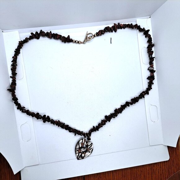 Red jasper nugget beads glass heart toggle clasp - Picture 6 of 7